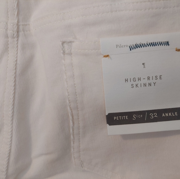 Pilcro and the Letterpress high rise skinny corduroy cream women's size … - Picture 7 of 7